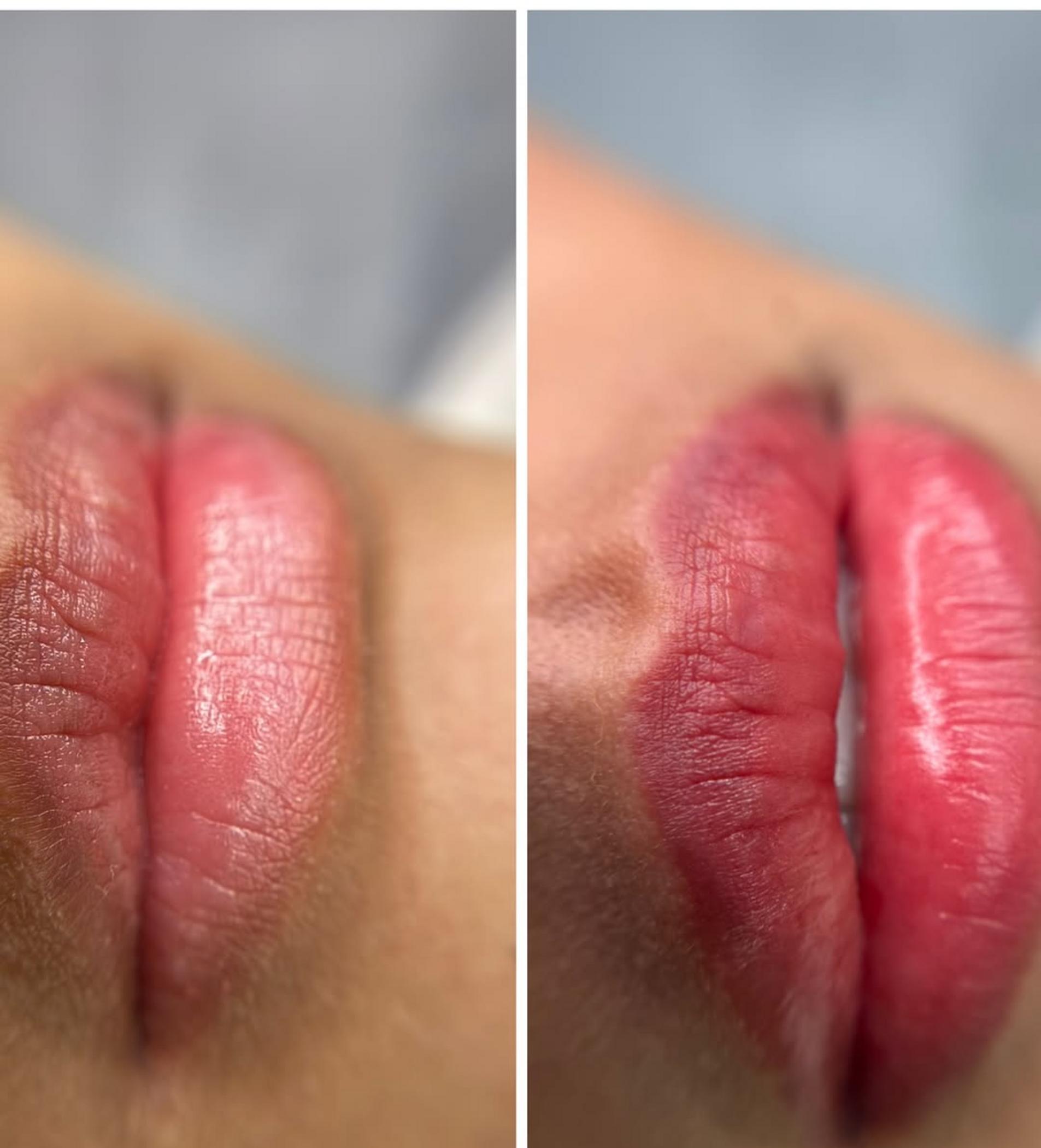 close up sheer lip tint detail