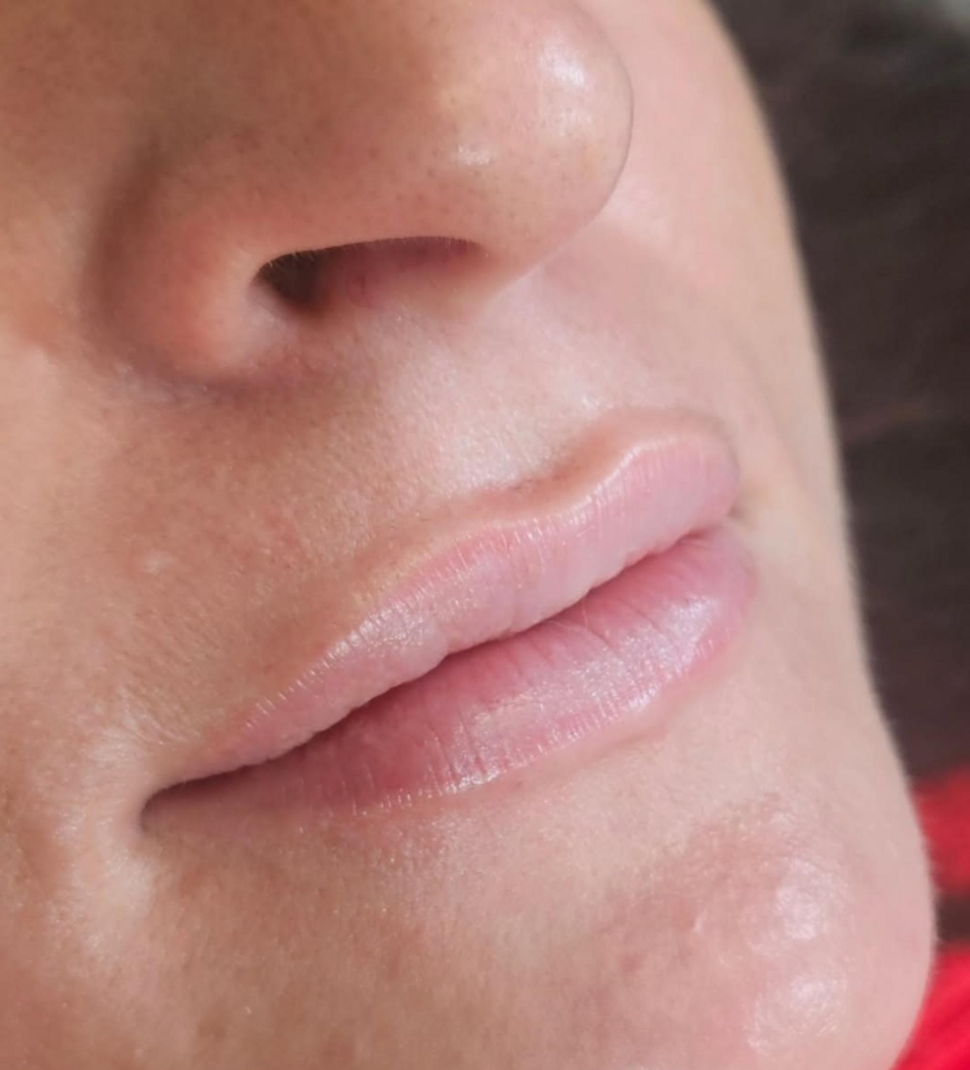 freshly healed lips after tattoo