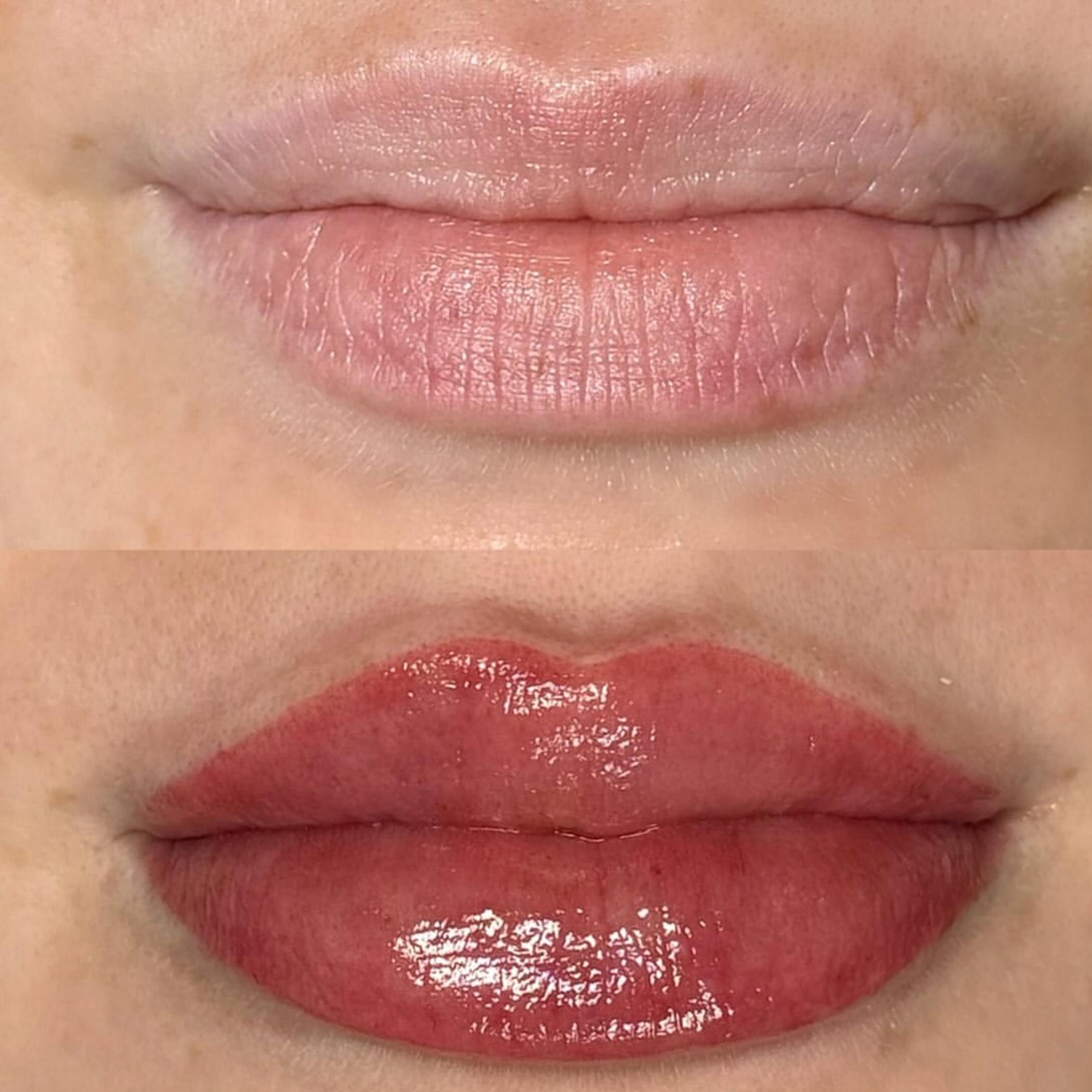 healing stages of lip tattoo