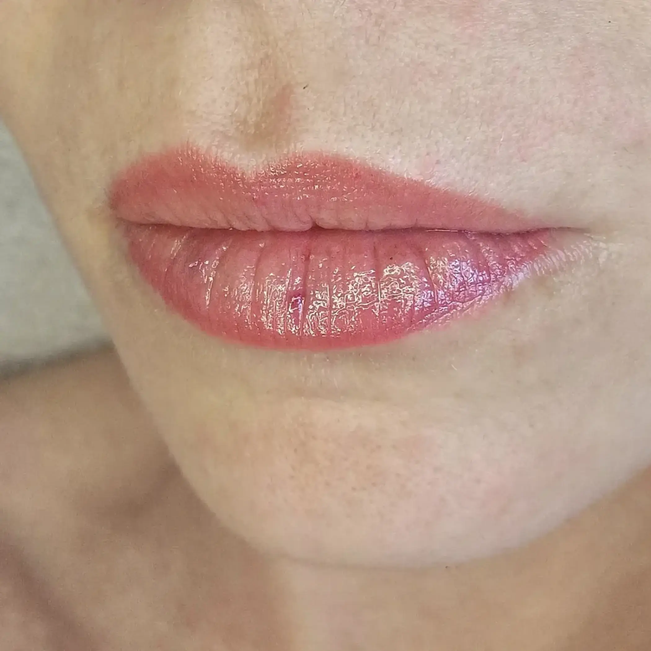 lip blush procedure in progress