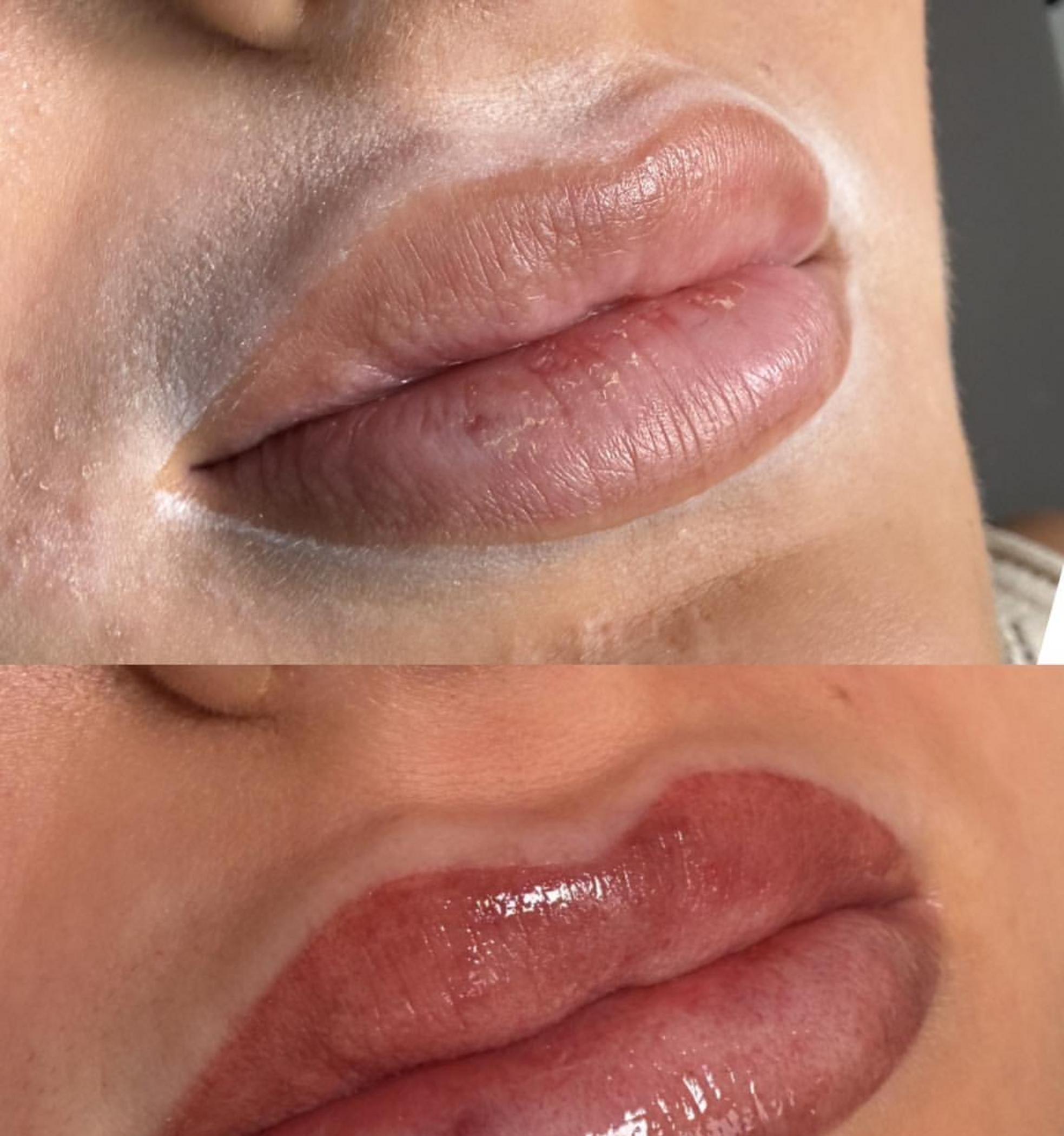 lip tattoo pigment and needle tools