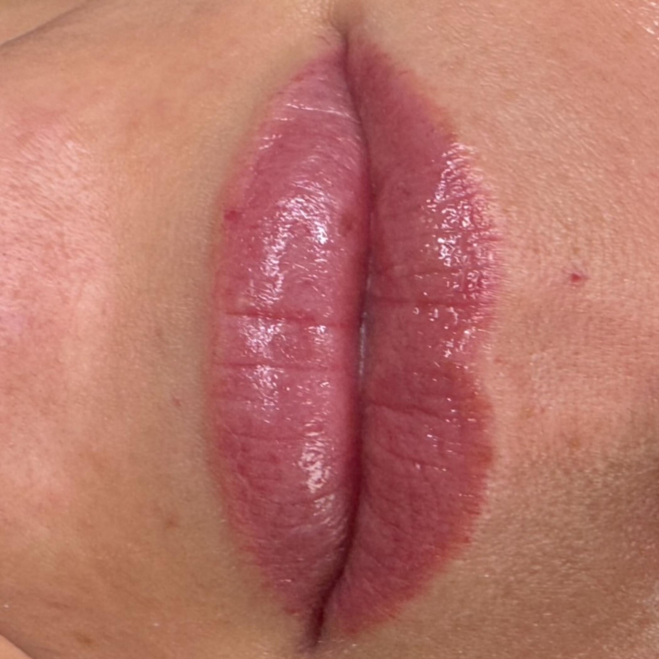 natural subtle lip tattoo results